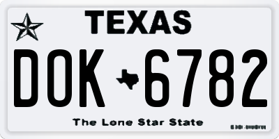 TX license plate DOK6782