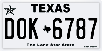TX license plate DOK6787