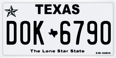 TX license plate DOK6790