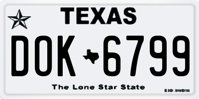 TX license plate DOK6799