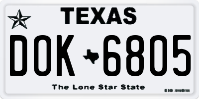 TX license plate DOK6805
