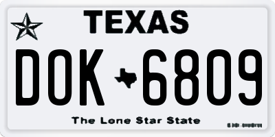 TX license plate DOK6809