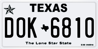 TX license plate DOK6810