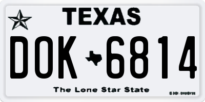 TX license plate DOK6814
