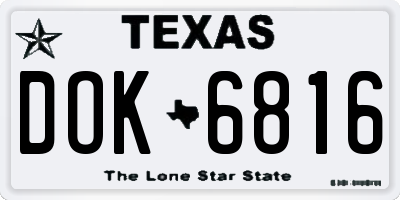TX license plate DOK6816