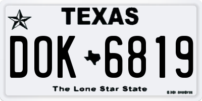 TX license plate DOK6819
