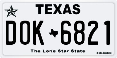 TX license plate DOK6821