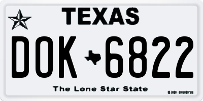 TX license plate DOK6822