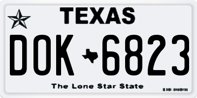 TX license plate DOK6823