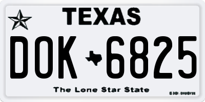 TX license plate DOK6825