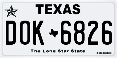 TX license plate DOK6826