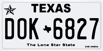TX license plate DOK6827