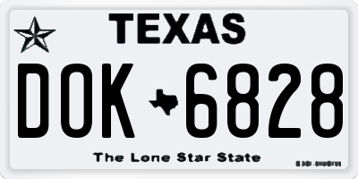 TX license plate DOK6828