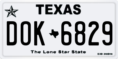 TX license plate DOK6829
