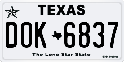 TX license plate DOK6837
