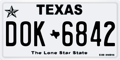 TX license plate DOK6842
