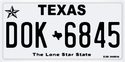 TX license plate DOK6845