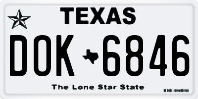 TX license plate DOK6846