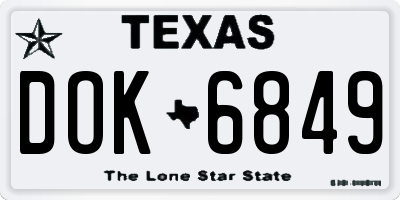 TX license plate DOK6849