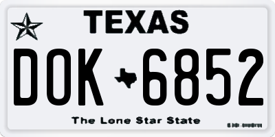 TX license plate DOK6852