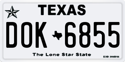 TX license plate DOK6855