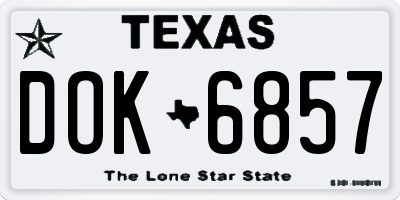 TX license plate DOK6857