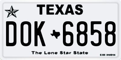 TX license plate DOK6858