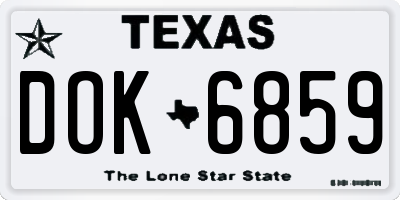 TX license plate DOK6859