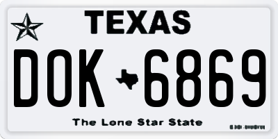 TX license plate DOK6869