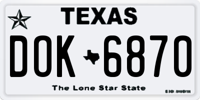 TX license plate DOK6870