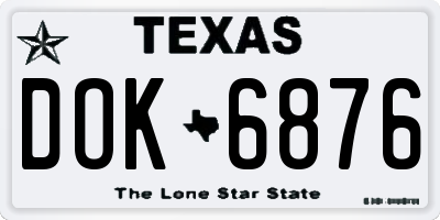 TX license plate DOK6876