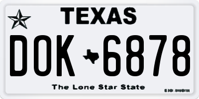 TX license plate DOK6878