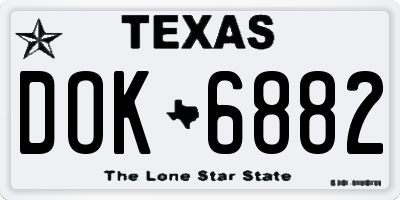 TX license plate DOK6882