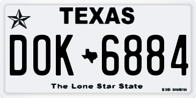 TX license plate DOK6884