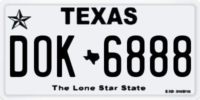 TX license plate DOK6888