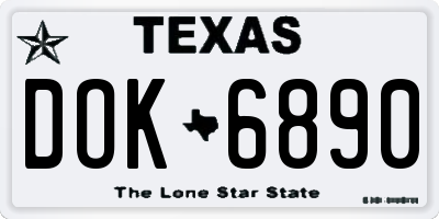 TX license plate DOK6890