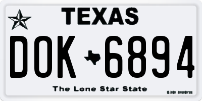 TX license plate DOK6894