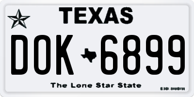 TX license plate DOK6899