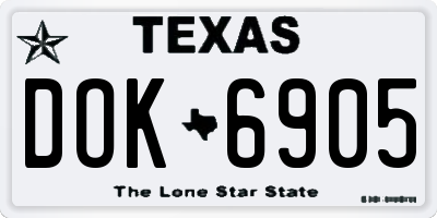 TX license plate DOK6905