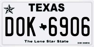 TX license plate DOK6906