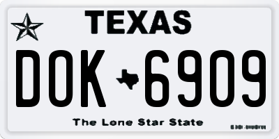 TX license plate DOK6909