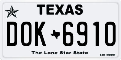 TX license plate DOK6910