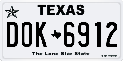 TX license plate DOK6912