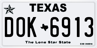 TX license plate DOK6913