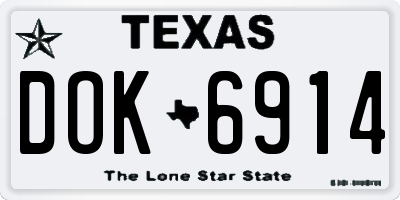 TX license plate DOK6914