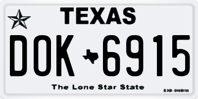 TX license plate DOK6915