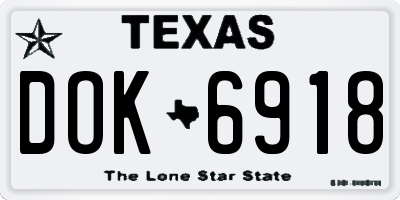 TX license plate DOK6918