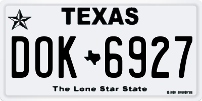 TX license plate DOK6927