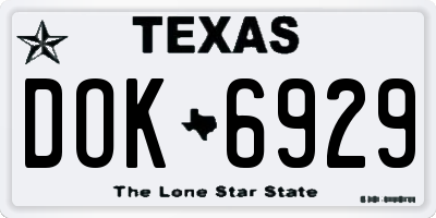 TX license plate DOK6929