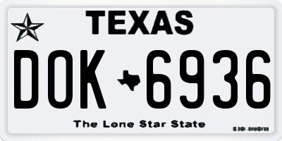TX license plate DOK6936